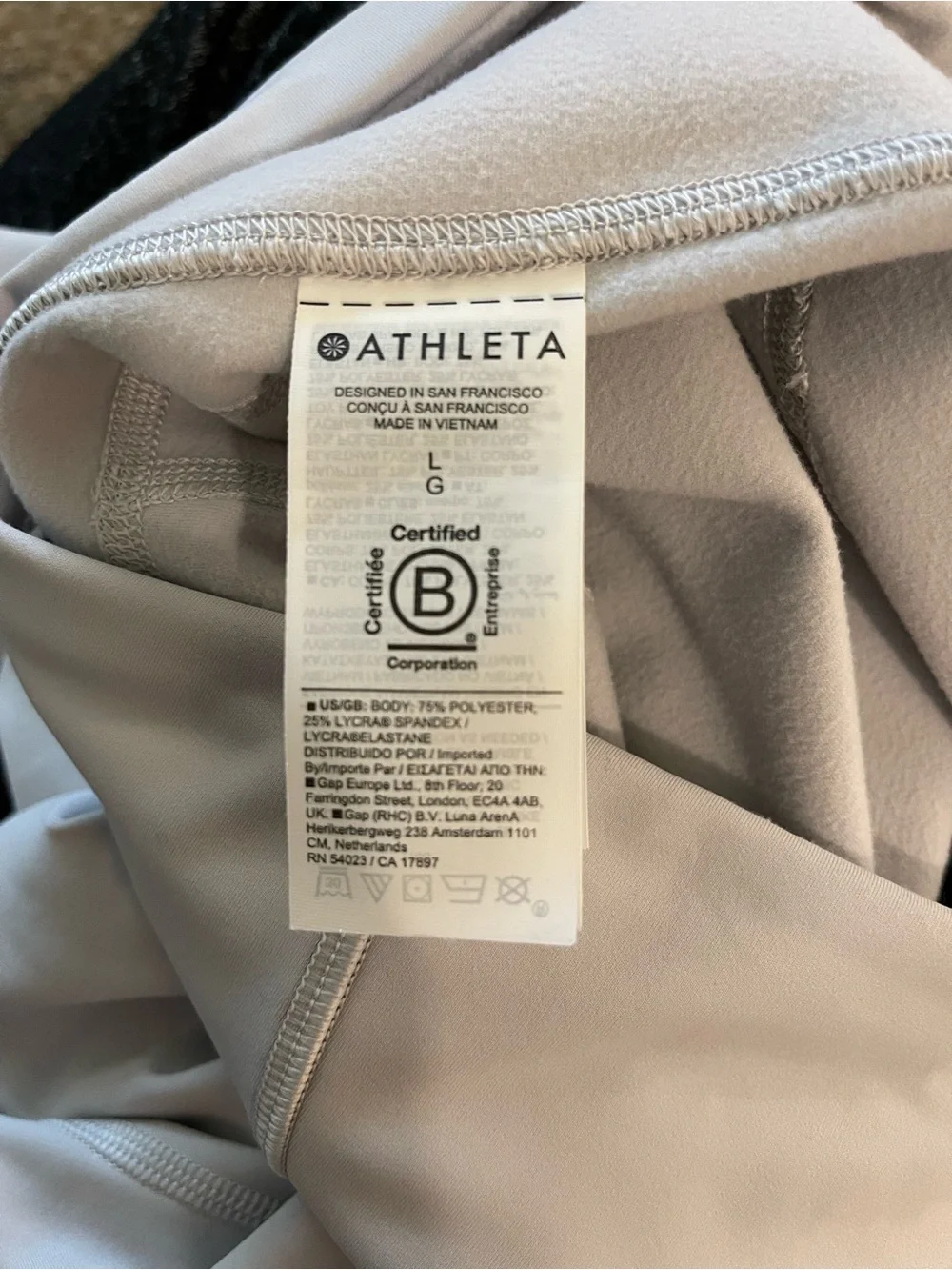 Athleta Rainier High Rise Legging Orion Gray Cold Weather Fleece Tight MINT | L